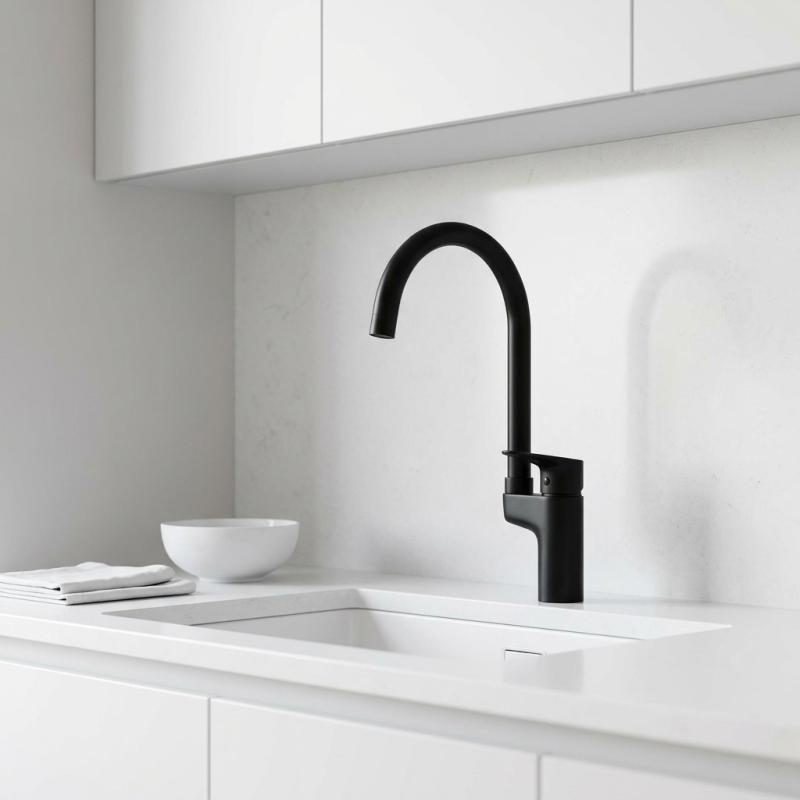 Aquanello Casa Keukenmengkraan Zwart met Bovenhendel BL-1202-CS